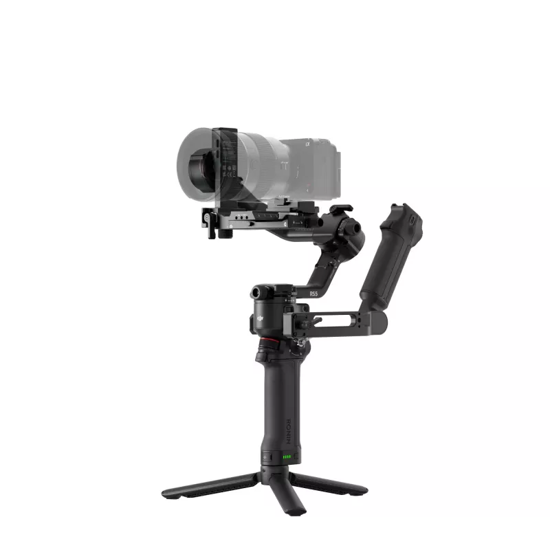 Ručný stabilizátor kamery DJI RS 5 Combo — hliník, 30 h batéria, 1,46 kg, čierny