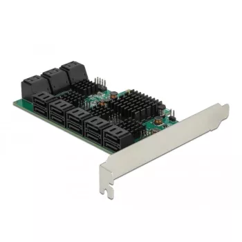 DeLOCK 16 port SATA PCI Express x4 karta 6 Gbit/s zelená sivá