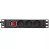 Extralink 10 1U 3 zásuvky EU Type Power PDU s vypínačom PDU 3-EU