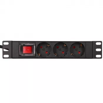 Extralink 10 1U 3 zásuvky EU Type Power PDU s vypínačom PDU 3-EU