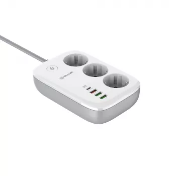 Predlžovacia zásuvka Tellur TLL331521 smart WiFi predlžovacia zásuvka s 3 zásuvkami, PD 30W, QC 18W