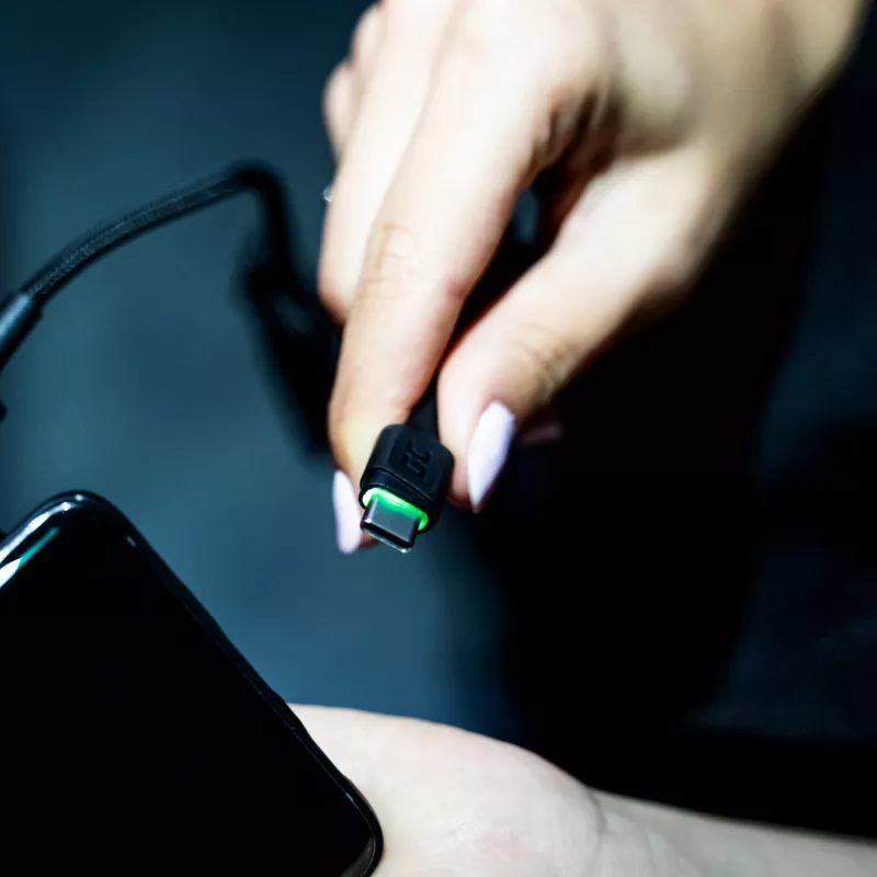 Green Cell KABGCSET03 USB kábel 2 m USB A USB C čierny