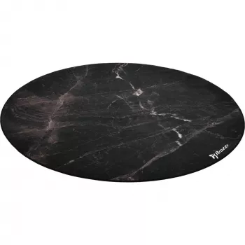 Ochranná podlahová podložka pod stoličky Arozzi Zona Round Floor Pad – čierna Marble, okrúhla ochranná podložka na tvrdé a kobercové podlahy