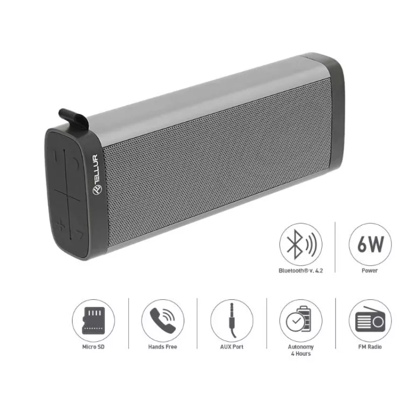 Prenosný reproduktor Tellur Bluetooth reproduktor Selene Gray