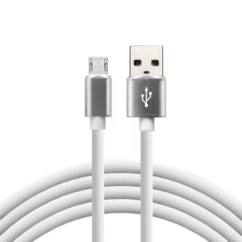 everActive Kábel USB 1m - biely, silikón, rýchle nabíjanie, 2,4A - CBS-1MW