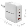Nabíjačka QOLTEC 51828 140W GaN 3×USB‑C PD + 1×USB‑A QC 3.0 – multiportová rýchlonabíjačka