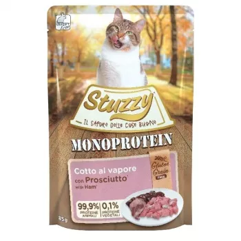 Mokré krmivo pre mačky Agras Pet Foods Monoprotein šunka 85 g — bravčová príchuť, bez obilnín, bez gluténu, dospelé mačky