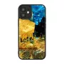 Ochranné puzdro iKins pre Apple iPhone 12 mini — čierny dizajn „Cafe Terrace“