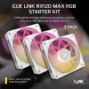 Corsair iCUE LINK RX120 MAX RGB 12 cm biely 3 ks 400-2000 ot/min