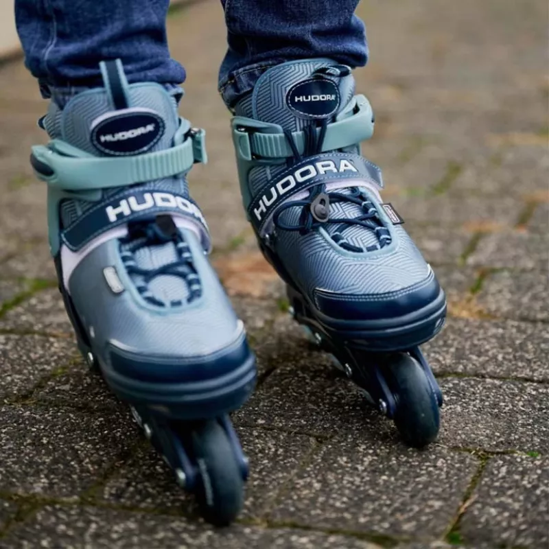 Inline korčule HUDORA Leon 2.0, nastaviteľná veľkosť 37–40, modrá/sivá