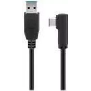 Goobay USB-C™ na USB A 3.0 kábel 90°, čierny, 1 m - USB 3.0 konektor samec (Type-A) > USB-C™ konektor samec (66501)