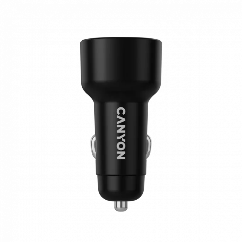 Auto nabíjačka CANYON OnDrive 60 PD 60W 2xUSB-C — výkon 60W, 2 porty USB-C, čierna