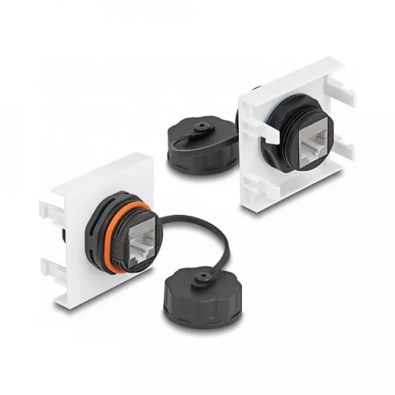 DeLOCK Easy 45 modul sieťový RJ45 Cat.6A 45x45mm 1000 Mbit/s čierny