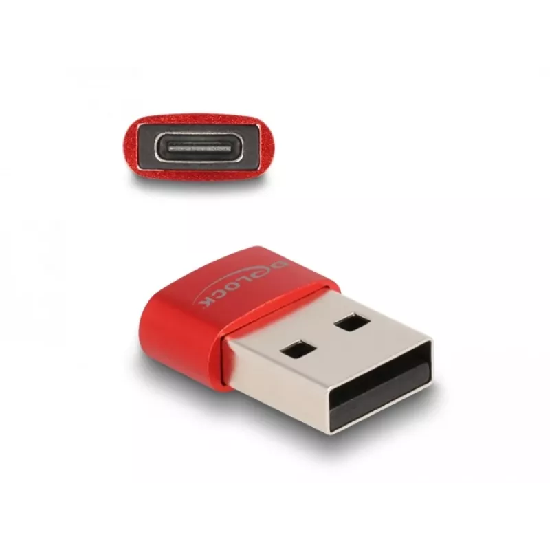 Delock - USB adaptér - USB (M) na 24 pin USB-C (W) - USB2.0 3 A - červený (60050)