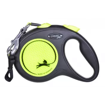 FLEXI nový Neon L – navíjacie vodítko – 5 m