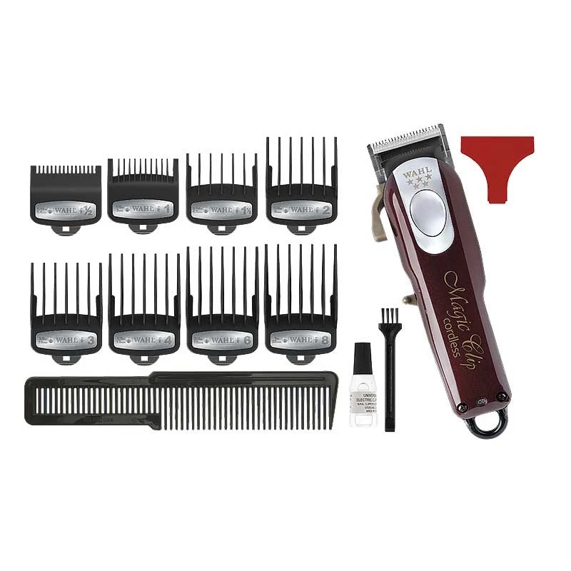 Wahl Cordless Magic Clip Burgundy strihací strojček na vlasy 0,8–2,5 mm
