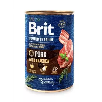 Mokré krmivo pre psov Brit Premium by Nature bravčové s priedušnicou 400 g, bez obilnín, pre všetky plemená a vekové kategórie