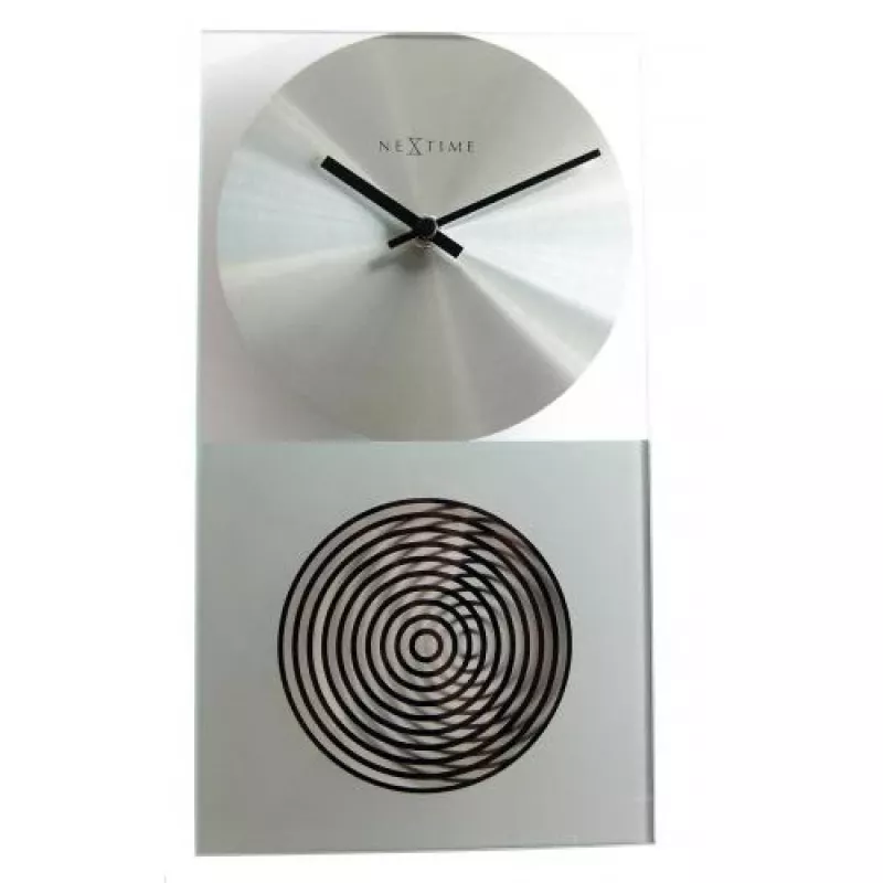 NeXtime hodiny 3028 OP hodiny, 16x30,2 cm, nástenné, sklo, strieborná