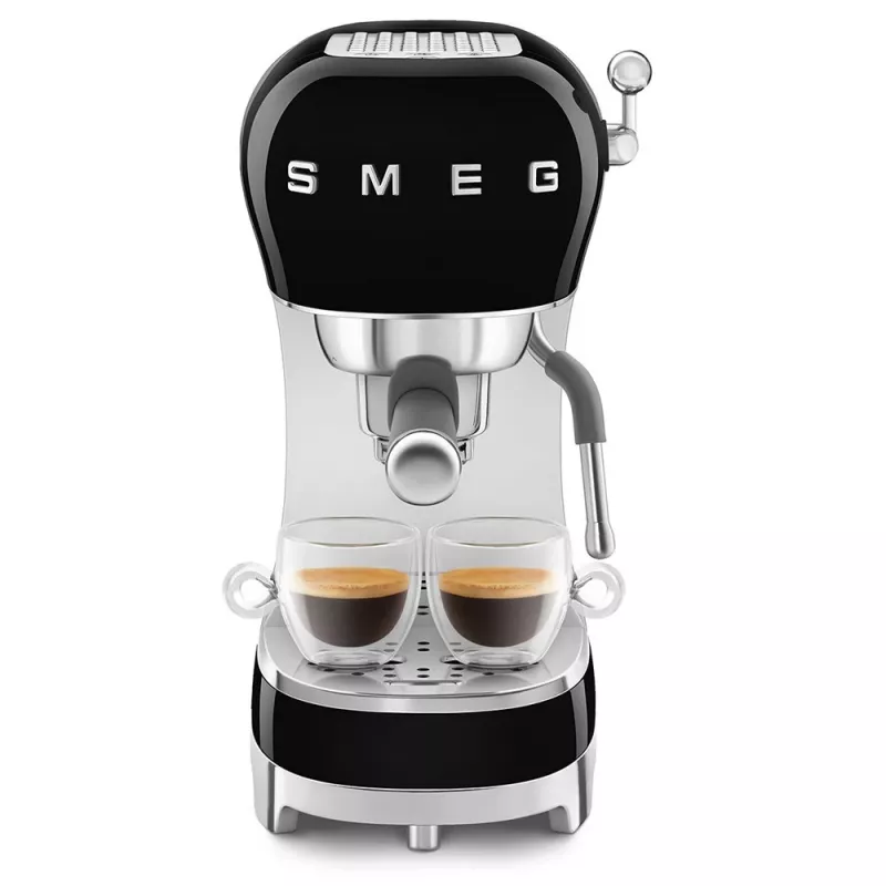 SMEG 50's Style ECF02BLEU espresso kávovar, 15 bar, čierny