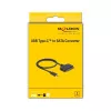 DeLOCK 63803 konvertor z USB Type-C na 22-pinový SATA 6 Gb/s, 2,5 palca, USB 3.2 Gen 2, 0,5 m, čierny