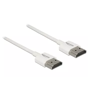 DeLOCK High Speed HDMI with Ethernet - HDMI kábel s Ethernetom - HDMI (M) na HDMI (M) - 2,0 m - trojitá izolácia - biela - podpora 4K (85137)