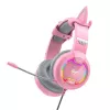 Gaming headset HAVIT Gamenote H2233D RGB — okolo uší, káblový, ružová