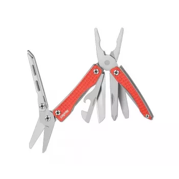 Multitool Nextool NE20051 10-in-1 kompaktný, nerezová oceľ, červený, 78 g, 6,2 cm zložený