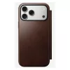 Puzdro na telefón Nomad Modern Leather Folio pre iPhone 17 Pro Max — hnedá, koža, 6,3