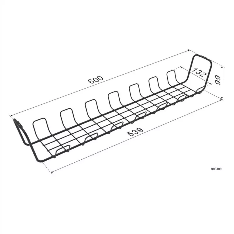 ROTRONIC-SECOMP Roline - kábel - organizér - mriežka - montáž pod stôl - čierny (balenie 2 ks)