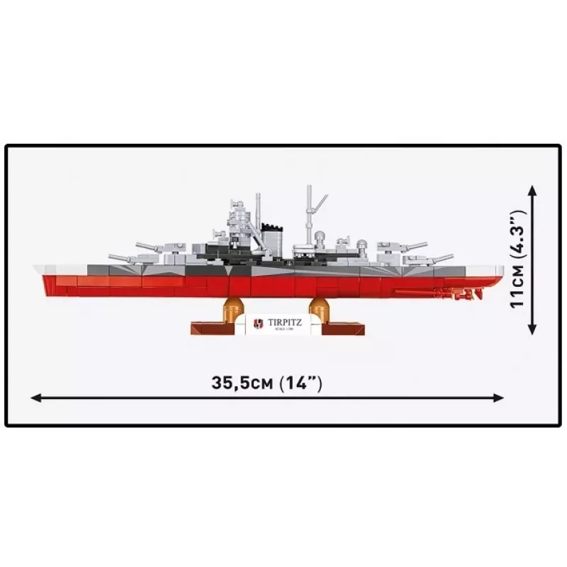 Stavebnica Cobi bojová loď Tirpitz model s 593 dielmi, verný mierke a displejové prvky