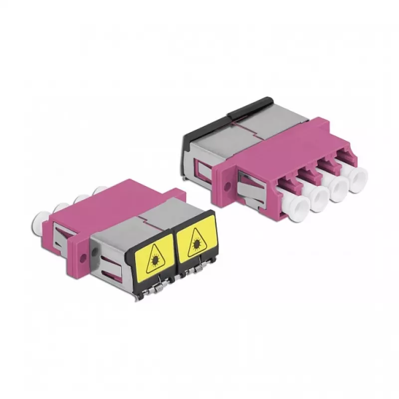Optický vláknový konektor DeLOCK 86906 LC Quad konektor samica na LC Quad konektor samica Multimode fialový