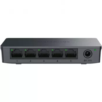 Grandstream GWN7700 Layer 2 neřízený switch 5x Gigabit porty 10Gbps switching capacity 802.1p QoS čierna desktop/nástenná montáž 5VDC