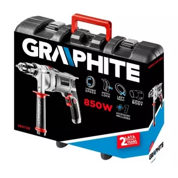 Pištoľová vŕtačka Graphite 58G728, 3000 ot/min, ozubené skľučovadlo, 1,3 cm