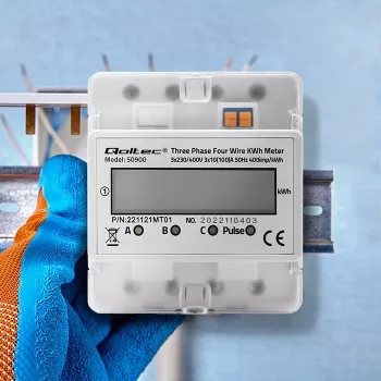 Trojfázový elektronický merač energie QOLTEC 50900 400V LCD 4P