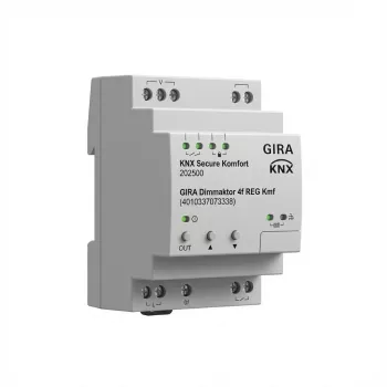 KNX stmievač 4-kanálový Gira Dimmaktor REG KNX Secure 202500, 4 výstupy