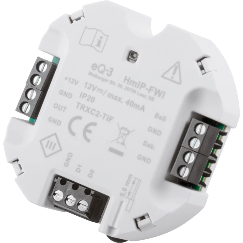 Homematic IP HMIP-FWI Smart-Home prijímač 868 MHz káblový biely
