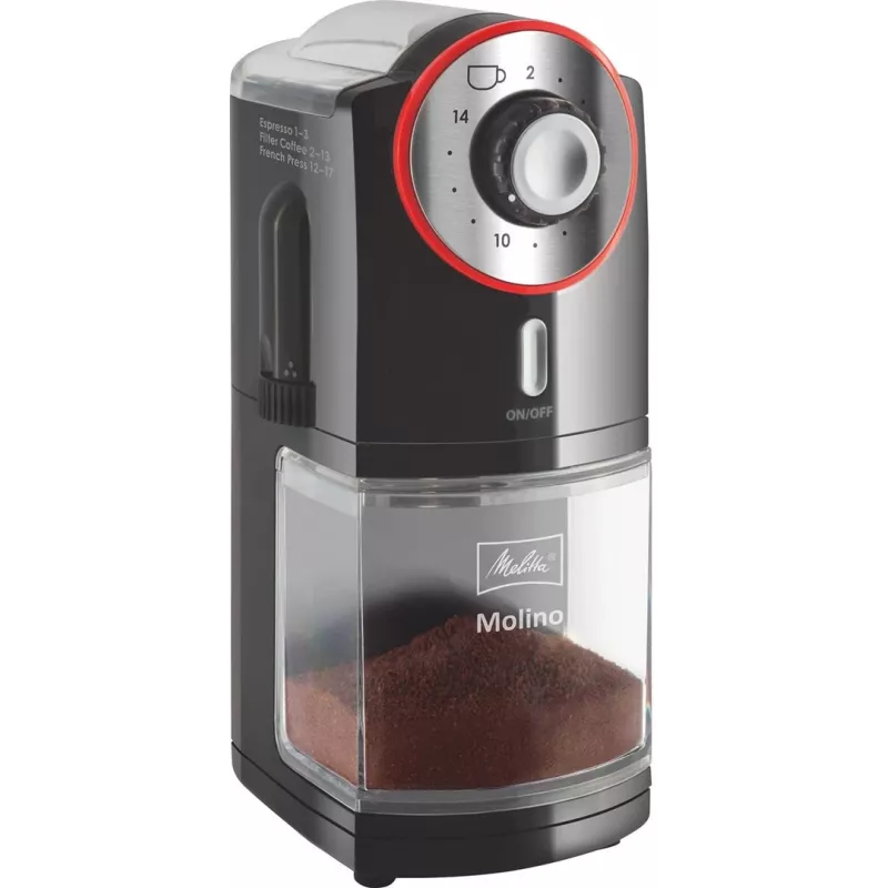 Melitta Molino 100 W čierna, červená, nerezová oceľ