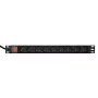 Jednotka rozvodu napájania GEMBIRD EG-PDU-9F2F — 9 francúzskych (Typ E) zásuviek, 1HE rack, 16A, 2 m kábel