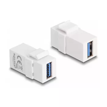 DeLOCK Keystone modul USB 3.0 A konektor samica na USB 3.0 A konektor samica biela 1:1