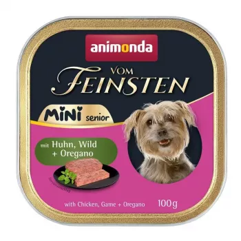 Mokré krmivo pre psov animonda ANIMONDA Vom Feinsten Mini Senior s kuracím mäsom, divinou a oreganom 100 g