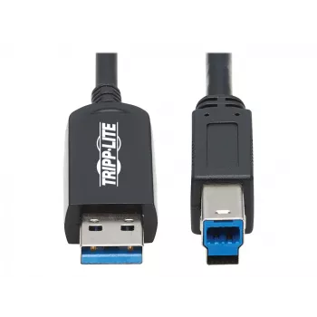 Eaton Tripp Lite séria USB 3.2 Gen 1 Plenum-certifikovaný sklolaminátový aktívny kábel (AOC) - A/B M/M, čierny, 20 m - USB kábel - USB Type-A (M) na USB Type-B (M) - USB 3.2 Gen 1 - 20,0 m - P