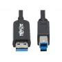 Eaton Tripp Lite séria USB 3.2 Gen 1 Plenum-certifikovaný sklolaminátový aktívny kábel (AOC) - A/B M/M, čierny, 20 m - USB kábel - USB Type-A (M) na USB Type-B (M) - USB 3.2 Gen 1 - 20,0 m - P