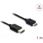 HDMI kábel DELOCK 81684 — 1 m, HDMI Type-A (konektor samec) na HDMI Type-C (konektor samec), 48 Gbit/s, 7680×4320, čierny