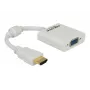 Delock adaptér HDMI-A konektor samec > VGA konektor samica - video adaptér - HDMI samec na HD-15 (VGA) samica - biely (65346)