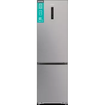 Chladnička s mrazničkou Gorenje NRB620E61X4WFE, voľne stojaca, nerez, celková kapacita 413 L, mraznička dole 130 L, NoFrost, LED displej