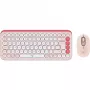 Logitech POP Icon Combo - sada klávesnice a myši - bezdrôtová - Bluetooth LE - QWERTY - US International - ružová, Off-White (920-013142)