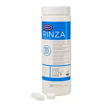 Čistiace tablety URNEX Rinza M61 — 120 ks, na čistenie mliečnych peničov, biela, 480 g balenie