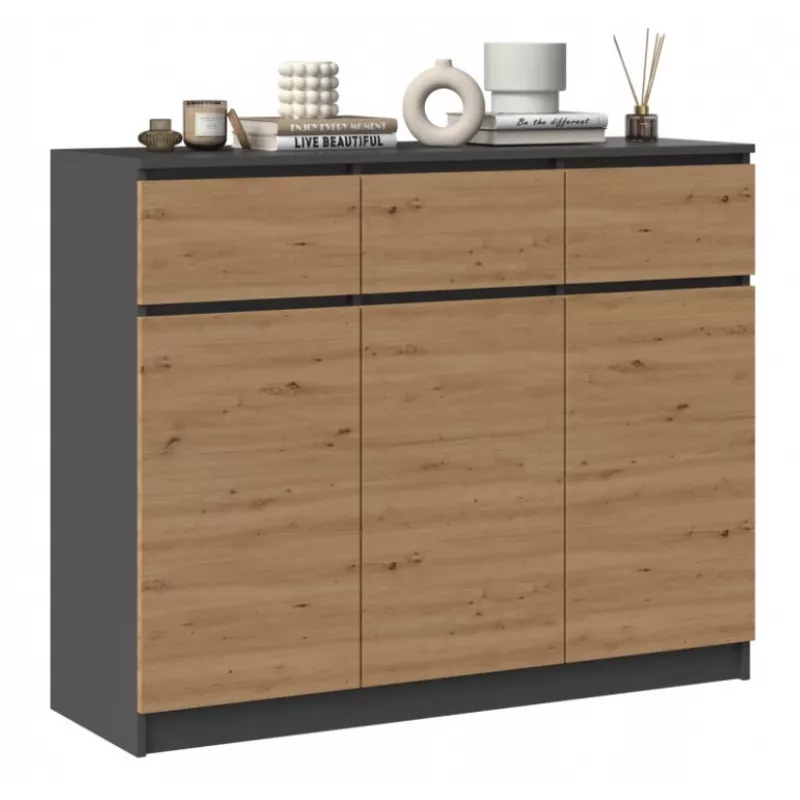 3D3S komoda 120x40x97 cm, antracit/artisan