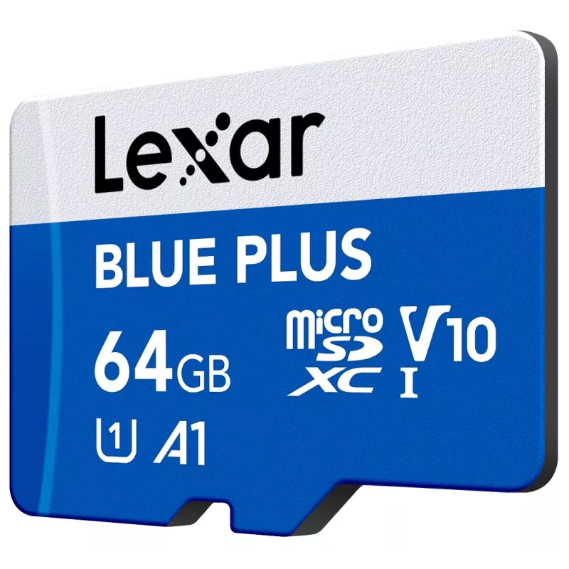 MicroSDXC pamäťová karta Lexar BLUE PLUS 64 GB UHS‑I 100 MB/s U1 V10 (modrá)