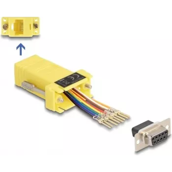 DeLOCK D-Sub 9-pin samica na RJ45 samica montážna súprava žltá VGA RJ-45